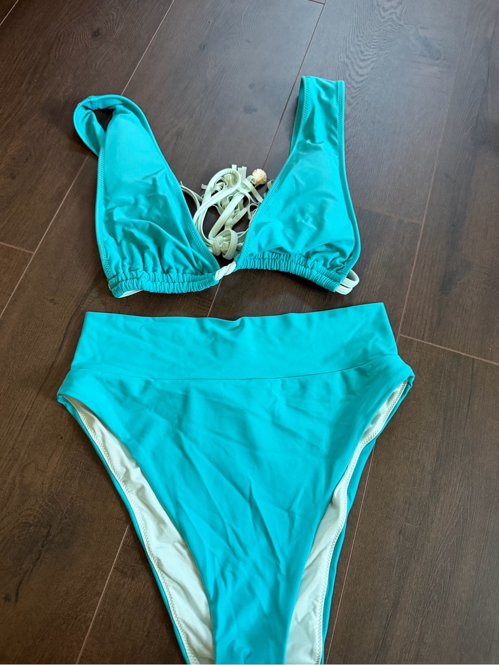 aerie Turquoise High-Waist Two-Piece Bikini